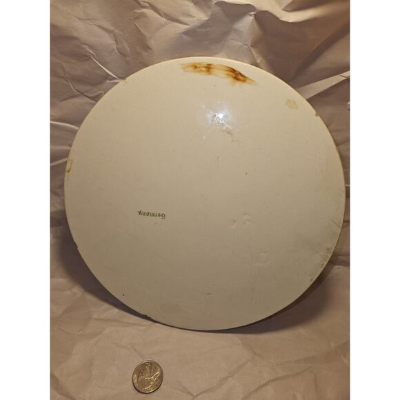 Delft Hand Painted Blue and White Sail Boat Trivet ROUND Vintage GERMANY - Picture 3 of 5